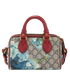 Blooms Mini Boston, &pound;595, Handbags, Blue/Red, Canvas/Leather, Back view